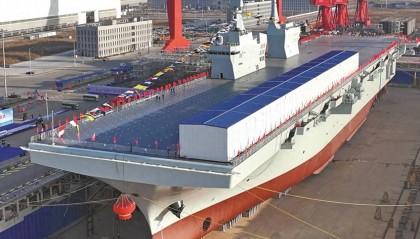 首次海试即将开始?全球首艘电磁弹射准航母“四川舰”,再次彩旗飘飘