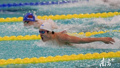 男子200米蝶泳徐放夺冠，广东队陈俊儿惜败摘铜