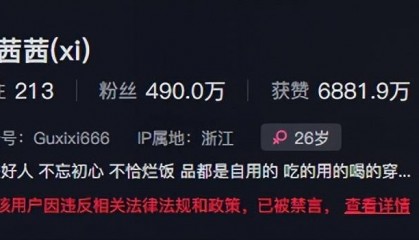 自曝日收入超30万网红顾茜茜抖音被禁言，多平台被禁止直播