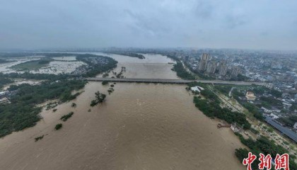 直击海南琼海洪涝灾区：农田村庄被淹 洪水涌进城市