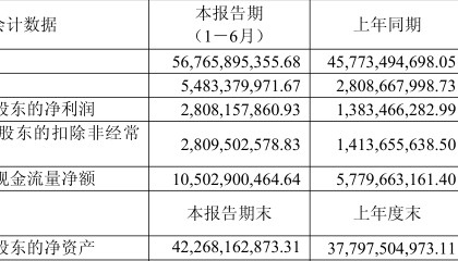 山东黄金:2025年上半年净利润28.08亿元 同比增长102.98% 拟10派1.8元