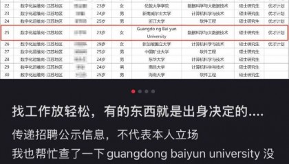 央企招聘“混入”不符条件院校人员？官方：系工作人员失误