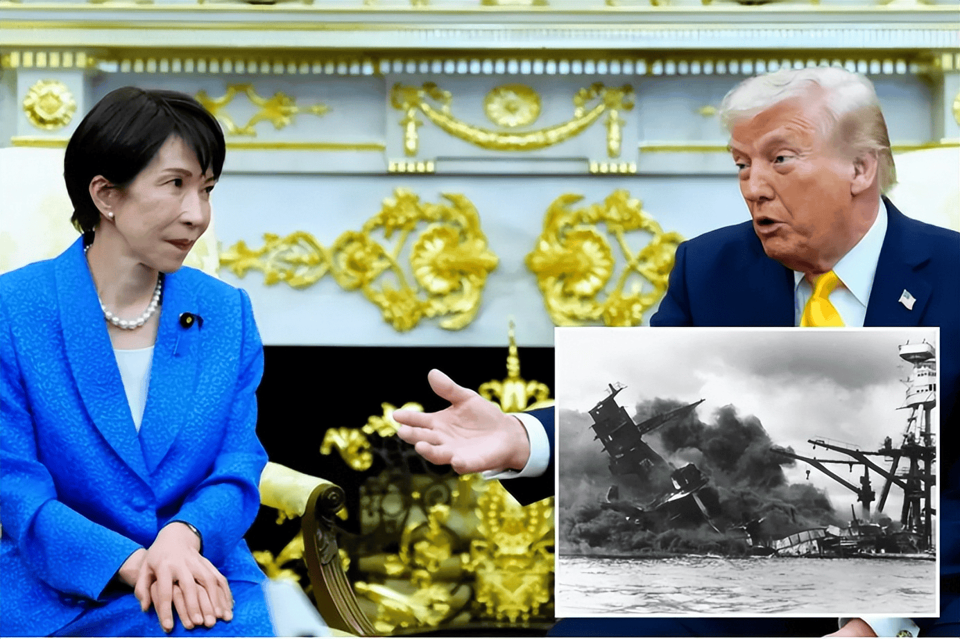 高市早苗本想“联美制华”， 特朗普却当面揭开多年前旧伤疤，珍珠港这笔账还在！